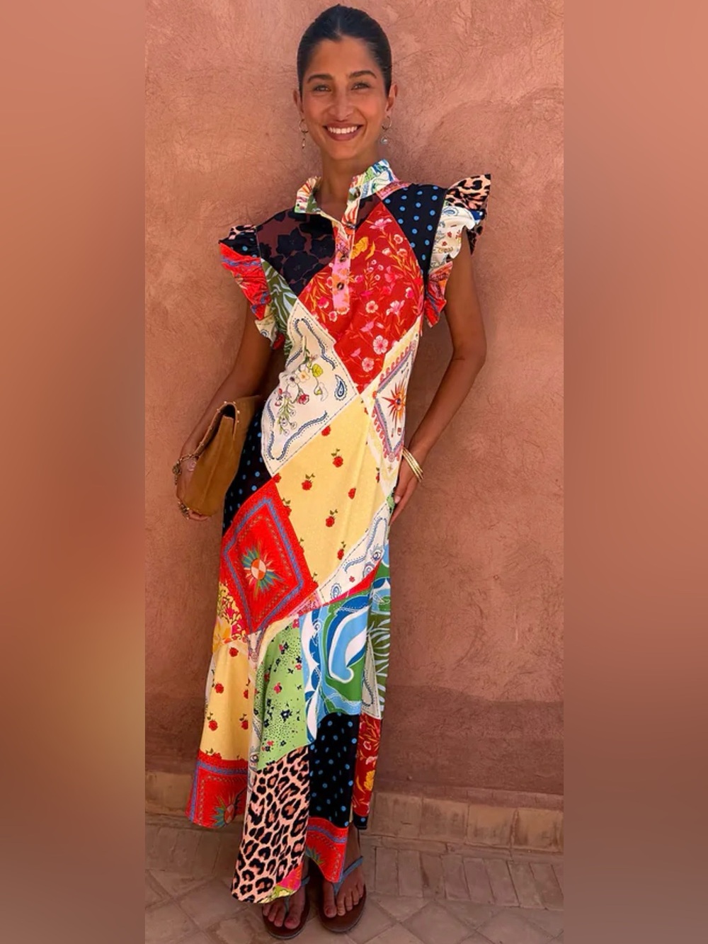 NWT Never Fully Dressed Remi Maxi Dress In Jardin Du Soleil Patchwork Print-4
